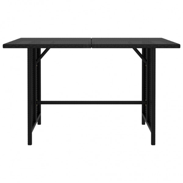 Mesa de jantar para jardim 110x70x65 cm vime PE preto M 2