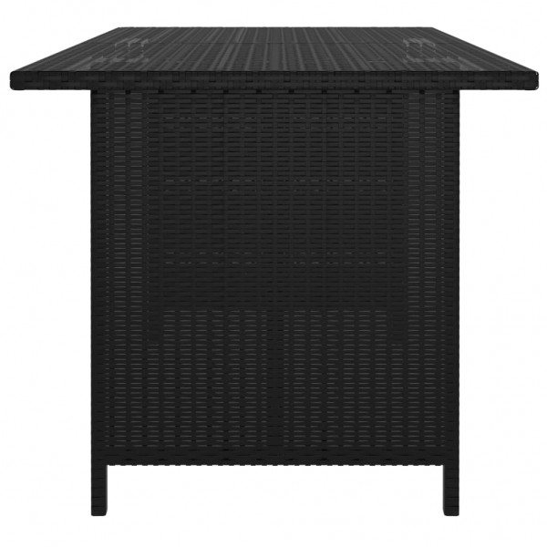 Mesa de jantar para jardim 110x70x65 cm vime PE preto M 3
