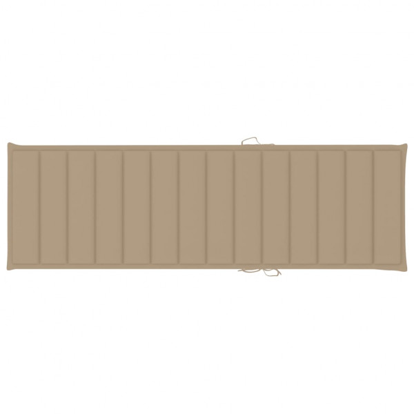 Cojín de tumbona de tela Oxford beige 200x70x3 cm M 4