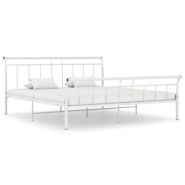 Estructura de cama de metal blanca 160x200 cm D