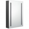 Armario de baño con espejo y luz LED gris 50x13x70 cm 3