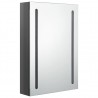 Armario de baño con espejo LED gris brillante 50x13x70 cm 3