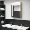 Armario de baño con espejo y LED color roble 50x13x70 cm 1