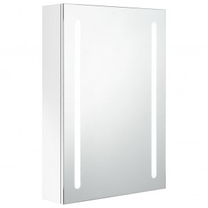 Armario de baño con espejo LED blanco brillante 50x13x70 cm H