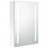 Armario de baño con espejo LED blanco brillante 50x13x70 cm 2