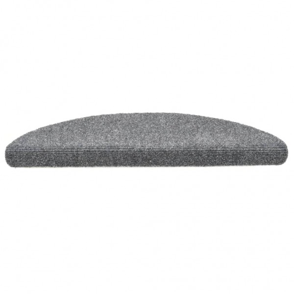 Tapetes de escada autoadesivos 5 peças 56x17x3 cm cinza claro semicircular M 5