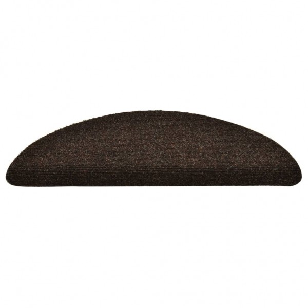 Tapetes de escada autoadesivos 10 peças 56x17x3 cm marrom semicircular M 5