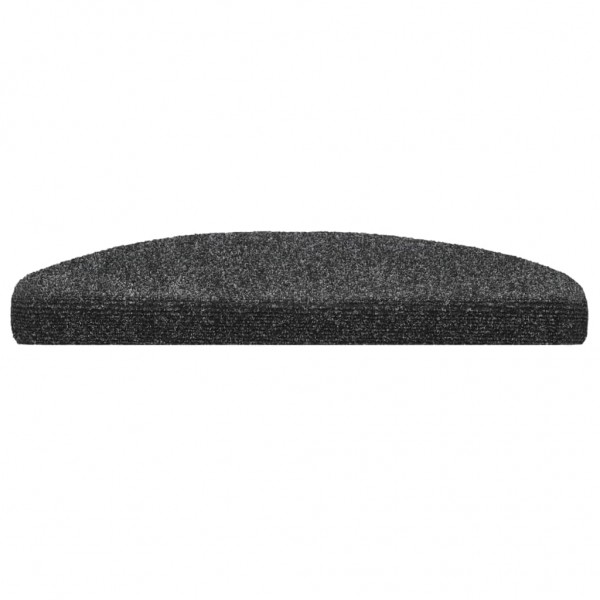 Tapetes de escada autoadesivos 10 peças 65x21x4 cm cinza escuro semicircular grande M 5