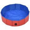 Piscina para perros plegable PVC rojo 80x20 cm 4