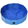 Piscina para cães dobrável 80x20 cm PVC azul 4