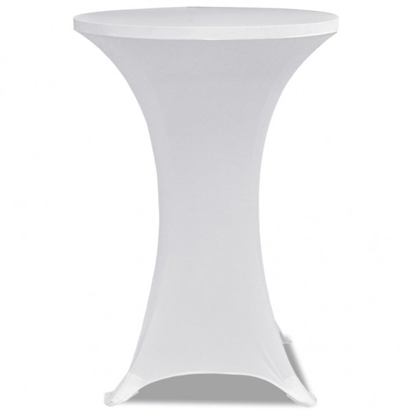 2 Manteles blancos ajustados para mesa de pie - 70 cm diámetro M 3