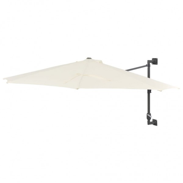 Guarda-sol para jardim de parede c/ luzes LED 300 cm areia M 3