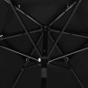 Sombrilla de 3 niveles con poste de aluminio negra 2.5 m 2