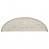 Tapetes escada adesivos aspeto sisal 15 pcs 56x17x3cm platinado 4