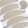 Tapetes escada adesivos aspeto sisal 15 pcs 56x17x3 cm prateado 1
