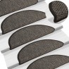 Tapetes escada adesivos aspeto sisal 15 pcs 56x17x3cm antracite 1