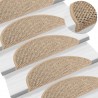 Alfombrilla autoadhesiva escalera sisal 15 uds beige 56x17x3 cm 1