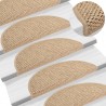Alfombrilla autoadhesiva escalera sisal 15 uds arena 56x17x3 cm 1