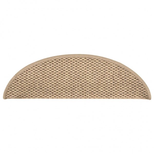 Tapetes escada adesivos aspeto sisal 15 pcs 56x17x3cm cor areia M 4