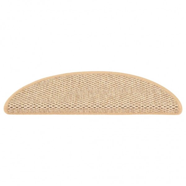 Alfombrilla autoadhesiva escalera sisal 15 uds beige 56x17x3 cm M 3