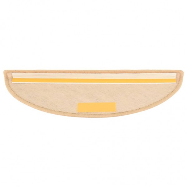 Tapetes escada adesivos aspeto sisal 15pcs 56x17x3cm bege-claro M 5