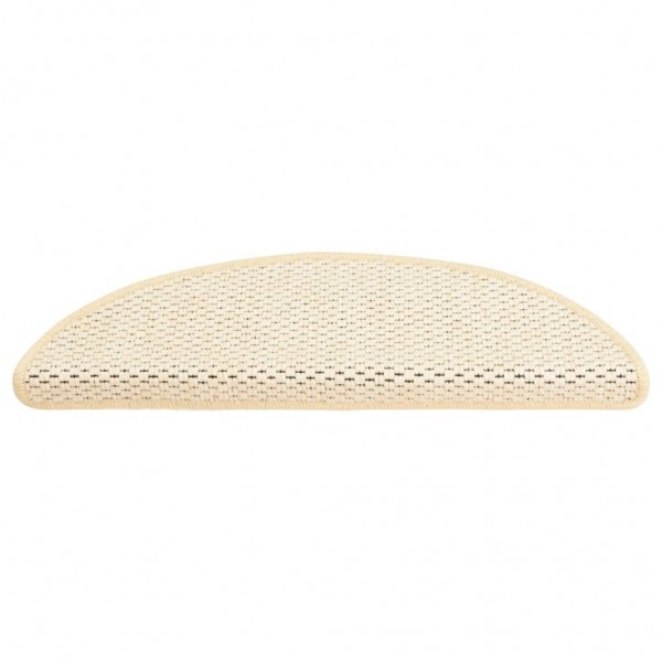Alfombrilla autoadhesiva escalera sisal 15 uds crema 56x17x3 cm M 3