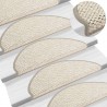 Tapetes escada adesivos aspeto sisal 15pcs 65x21x4 cm platinado 1
