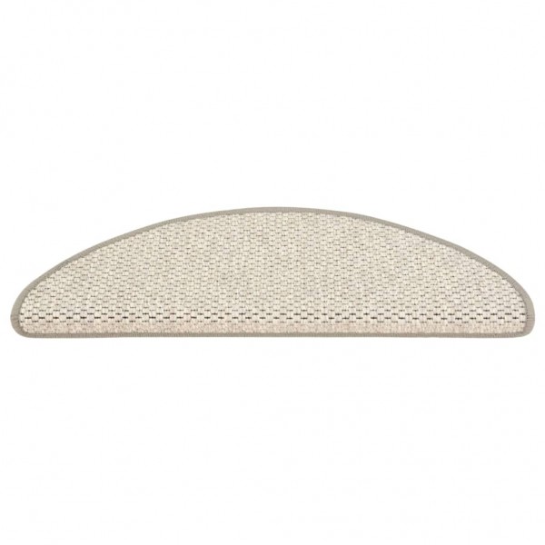 Alfombrilla autoadhesiva escalera sisal 15 uds beige 65x21x4 cm M 4