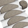 Tapetes escada adesivos aspeto sisal 15pcs 65x21x4 cm prateado 1