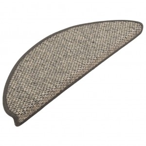 Tapetes escada adesivos aspeto sisal 15pcs 65x21x4 cm prateado H