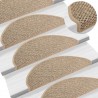Alfombrilla autoadhesiva escalera sisal 15 uds beige 65x21x4 cm 1