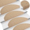 Alfombrilla autoadhesiva escalera sisal 15 uds arena 65x21x4 cm 1
