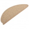Tapetes escada adesivos aspeto sisal 15pcs 65x21x4cm cor areia 2