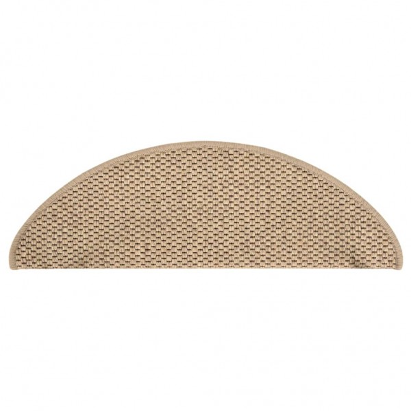 Tapetes escada adesivos aspeto sisal 15pcs 65x21x4cm cor areia M 3