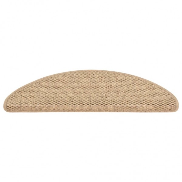 Tapetes escada adesivos aspeto sisal 15pcs 65x21x4cm cor areia M 4