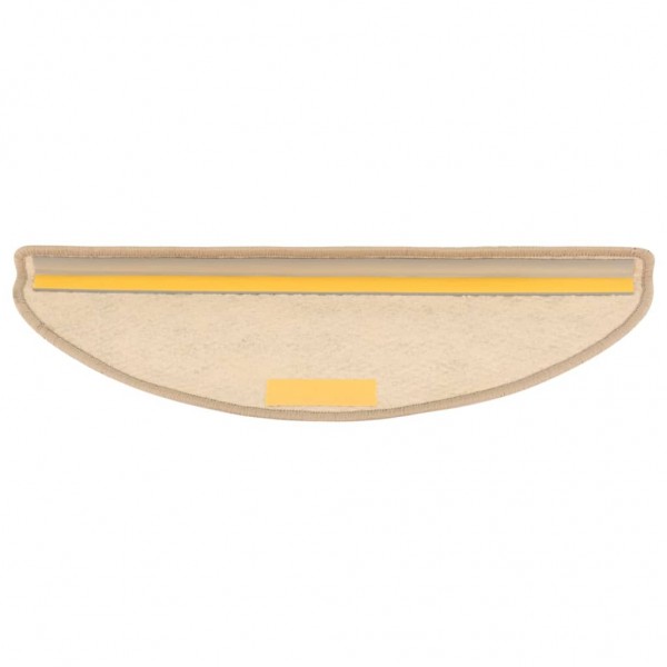 Tapetes escada adesivos aspeto sisal 15pcs 65x21x4cm cor areia M 5