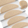 Alfombrilla autoadhesiva escalera sisal 15 uds beige 65x21x4 cm 1