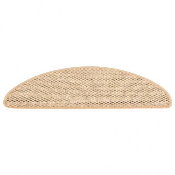 Alfombrilla autoadhesiva escalera sisal 15 uds beige 65x21x4 cm M 3