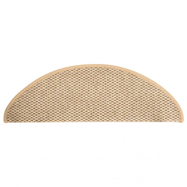Tapetes escada adesivos aspeto sisal 15pcs 65x21x4cm bege-claro M 4