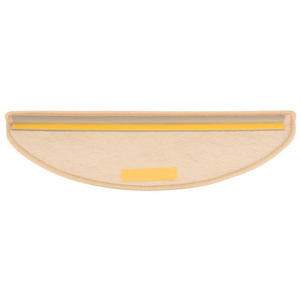 Tapetes escada adesivos aspeto sisal 15pcs 65x21x4cm bege-claro M 5