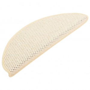 Alfombrilla autoadhesiva escalera sisal 15 uds crema 65x21x4 cm H