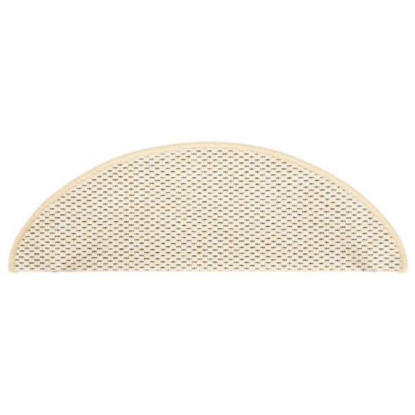 Alfombrilla autoadhesiva escalera sisal 15 uds crema 65x21x4 cm M 4