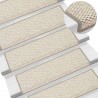 Alfombrilla autoadhesiva escalera sisal 15 uds beige 65x21x4 cm 1