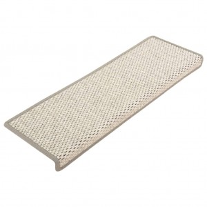 Alfombrilla autoadhesiva escalera sisal 15 uds beige 65x21x4 cm H