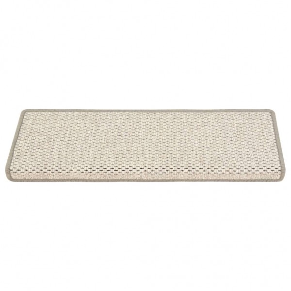 Alfombrilla autoadhesiva escalera sisal 15 uds beige 65x21x4 cm M 3