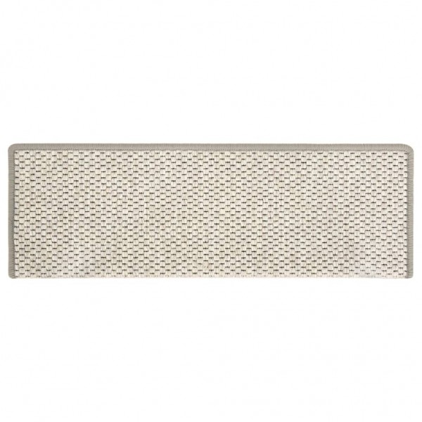 Tapetes escada adesivos aspeto sisal 15pcs 65x21x4 cm platinado M 4
