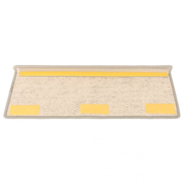 Tapetes escada adesivos aspeto sisal 15pcs 65x21x4 cm prateado M 5