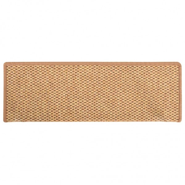 Tapete de escada autoadesivo de sisal 15 unidades laranja 65x21x4cm M 4