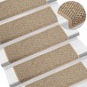 Alfombrilla autoadhesiva escalera sisal 15 uds beige 65x21x4 cm 1