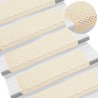 Alfombrilla autoadhesiva escalera sisal 15 uds crema 65x21x4 cm 1